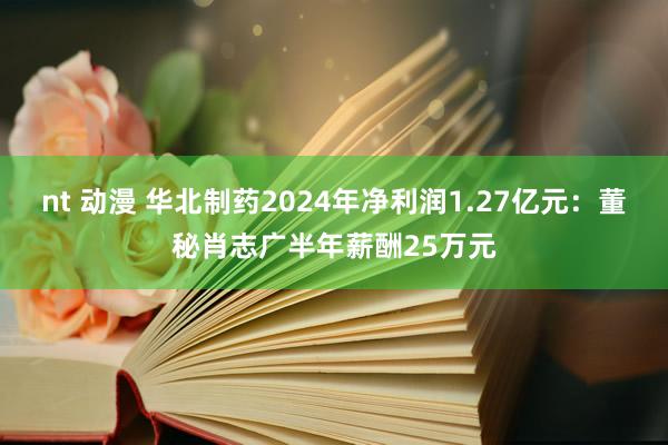 nt 动漫 华北制药2024年净利润1.27亿元：董秘肖志广半年薪酬25万元