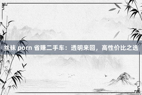 丝袜 porn 省赚二手车：透明来回，高性价比之选